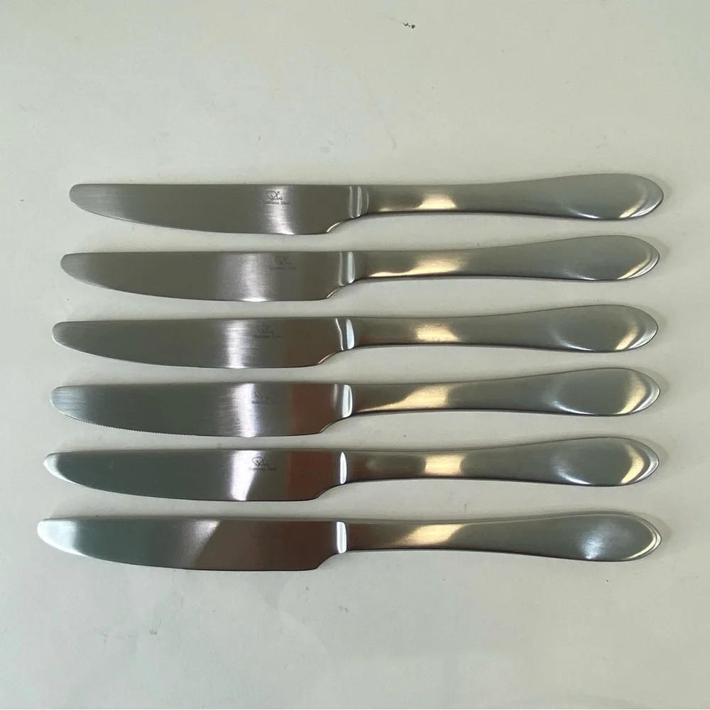 Lot Of 6 Robert Welch RW Meridian Satin Serrated Dinner Knives Replacement Lot B